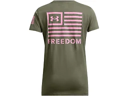 Small UA Women's Freedom Banner T-Shirt Marine OD Green