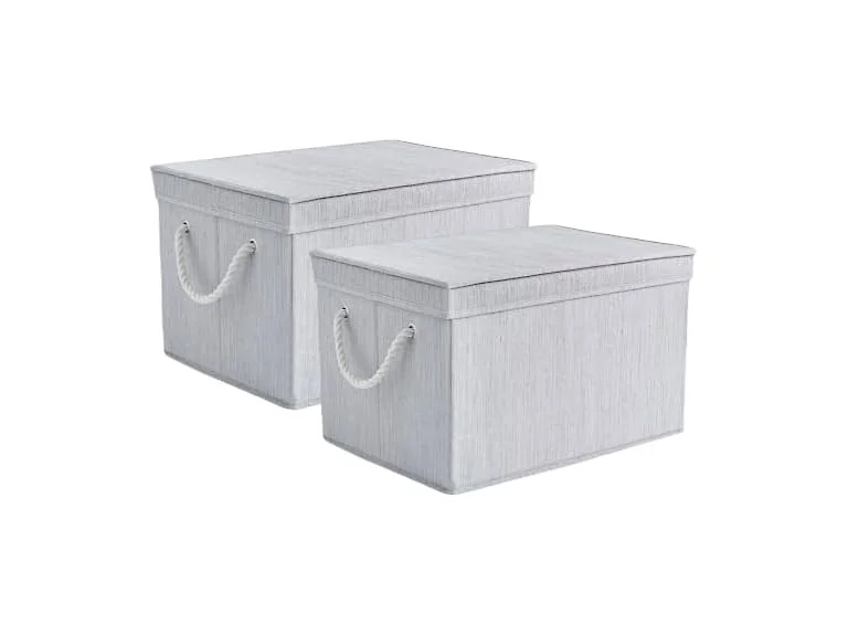 Sukkiri 2-Pack Foldable Storage Bins Gray
