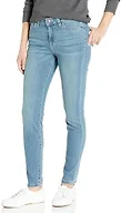 Amazon Essentials Women's Mid-Rise Stretchy Skinny Jeans, Light Blue Bleach, 2 Short