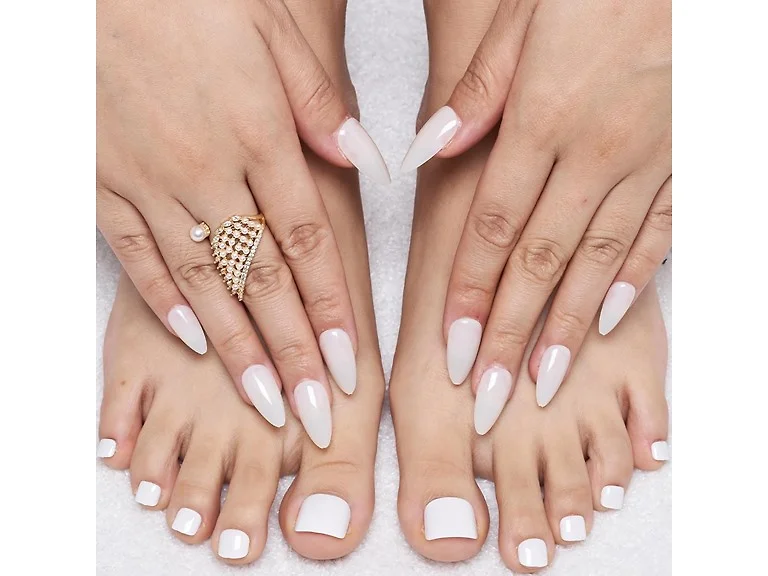 GLAMERMAID 48Pcs 2Packs Press on Nails, White