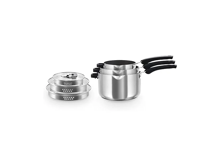 Zakarian Nonstick Stainless Steel Stacking Sauce Pan Set.