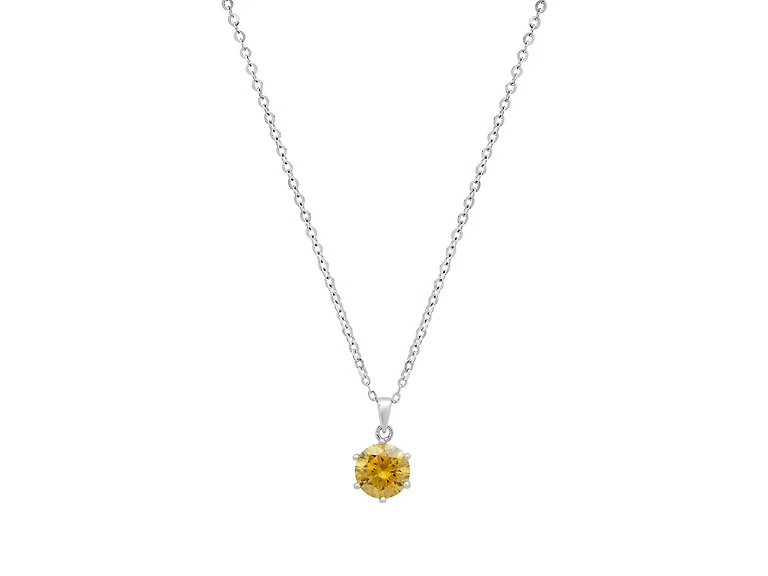 Yellow Moissanite Diamond Necklace
