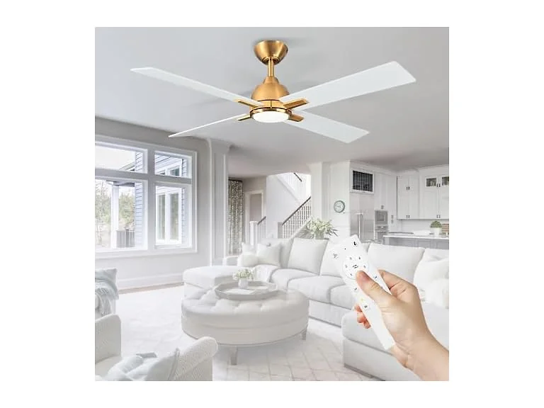 Parrot Uncle F6313110V 48" Ceiling Fan, White Gold