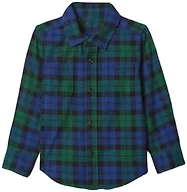 GAP Boys Long Sleeve Flannel Button-Down Shirt Balsam Tree 5YRS