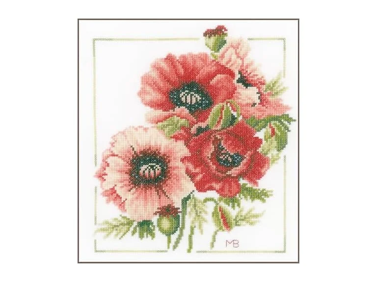 Lanarte Anemone Bouquet Cross Stitch Kit