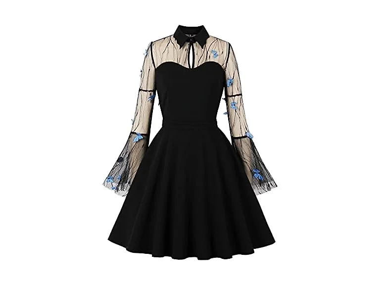 Wellwits Women (XL) Embroidery Mesh Bell Dress