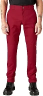 Dickies Men's Skinny Straight Double Knee Work Pants - Durable, Slim Fit, Industrial Uniform & Workwear,English Red, 28W x 32L