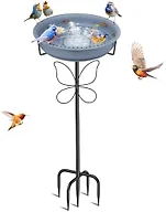 YOADEHOA Bird Bath for Outside, Garden Freestanding Birdbath & Birdfeeder with Removable Bowl, Bird Baths Feeder for Outdoors Garden Patio Yard Lawn Decor, 5-Pronged Base & Easy to Clean