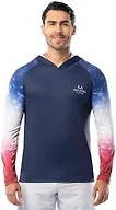 Realtree Men's Long Sleeve Patriotic Performance Fishing Hoodie, Gradiant Ripple, Small