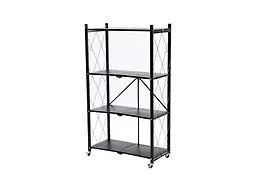 J&V Textiles 7052-BK 4-tier Metal Storage Shelf