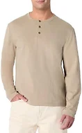 Amazon Essentials Men's Long Sleeve Henley Shirt for Men, Regular-Fit, Cotton, Available in Big & Tall, Taupe, X-Large