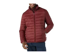 Amazon Essentials Men's Packable Lightweight Water-Resistant Puffer Jacket (Available in Big & Tall), Dark Red, Medium