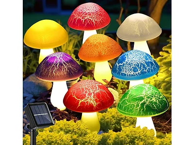 Hakol BH-1110 Solar Garden Decor Lights 8 Crack Mushrooms
