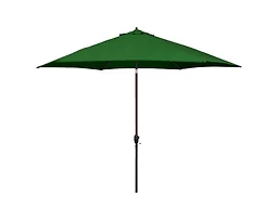 11-Foot Aluminum Market Patio Umbrella with Crank Lift and Push-Button Tilt in Hunter Green Polyester