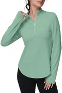 GGOV Women's Golf Polo Long Sleeve Workout Tops V Neck UPF 50+ Sun Protection Quick Dry Lightweight Active Tennis Shirts