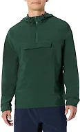Amazon Essentials Men's Athletic Lightweight Stretch Woven Colorblock Anorak Jacket, Dark Green, X-Large