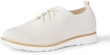 Amazon Essentials Women's Knit Oxford Dress Sneaker, White, 11