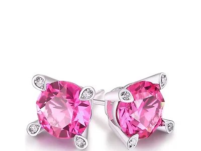 Pink Sapphire Round Studs