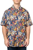 Eddie Bauer Men's Big & Tall Printed Baja Short-Sleeve Shirt Dusted Indigo Medium, Tall