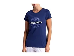 HEAD Women’s Tennis Graphic Crewneck T-Shirt, Relaxed Fit, Lightweight and Breathable Cotton-Poly Material, Medieval Blue, Medium