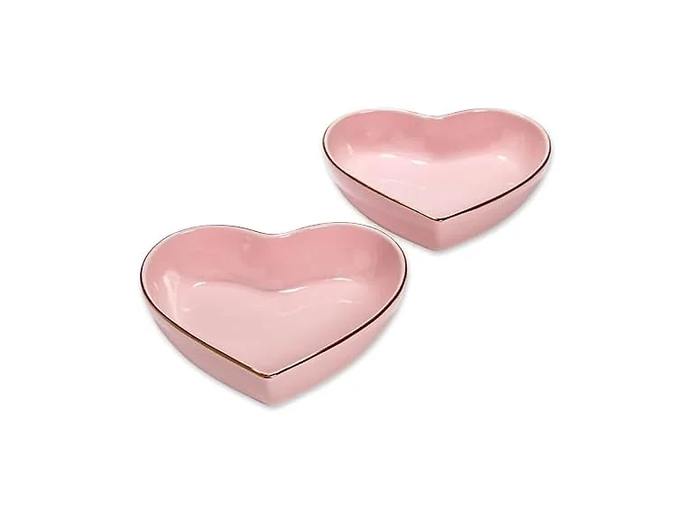 Paris Hilton 2-Piece Heart Dish Set,Pink