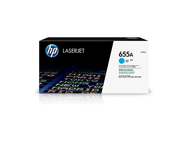 HP 655A Cyan Toner Cartridge, CF451A