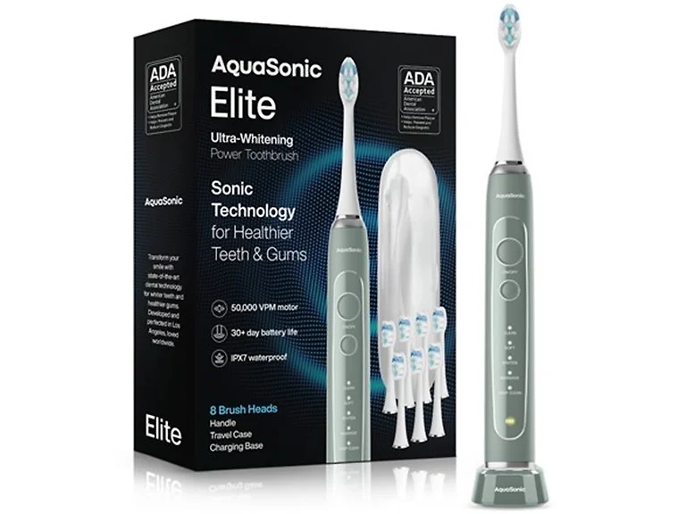 AquaSonic Elite Toothbrush Set Green