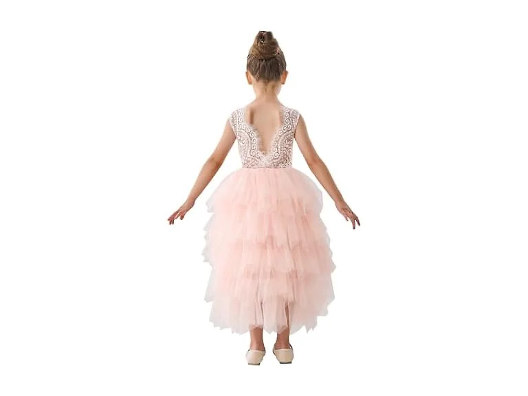 2Bunnies Women (4T) Girl Peony Lace Back Dress