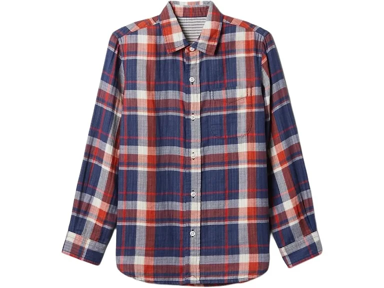 GAP Boys' Longsleeve Doubleweave Shirt (Medium)