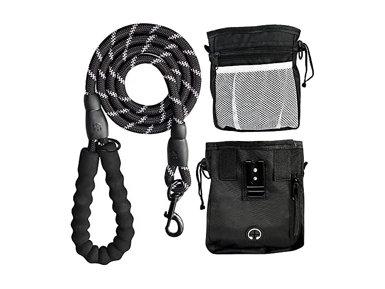 5/6 Ft Dog Leash-Multifunction Dog Treat Pou