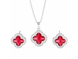 Saffron LGR-33-024EP Womens Clover Pendant & Earrin