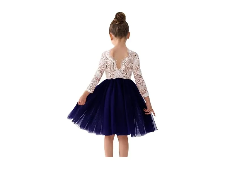 2Bunnies (4T) Girl Peony Lace Back A-Line Dress