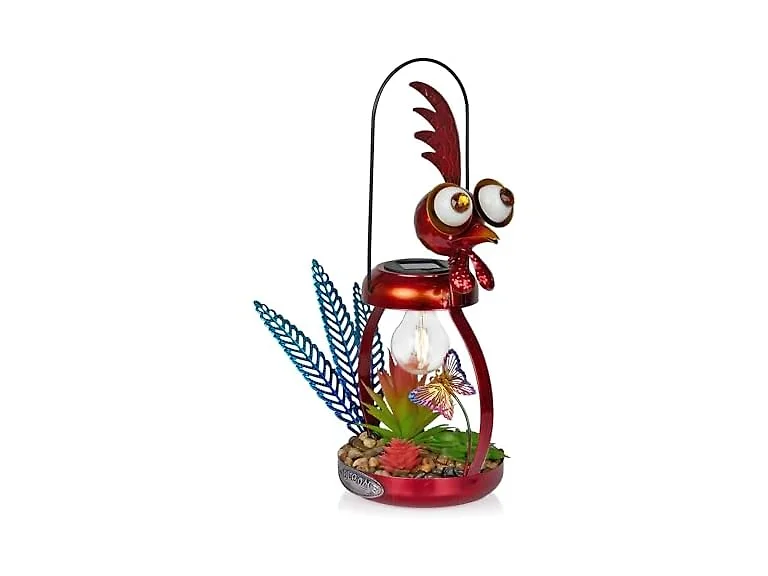 Alpine Corp Solar Rooster LED16in Red