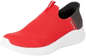 Skechers Kids Ultra Flex 3.0 - Smooth Step Sneaker, Red/Black, 12 Little Kid