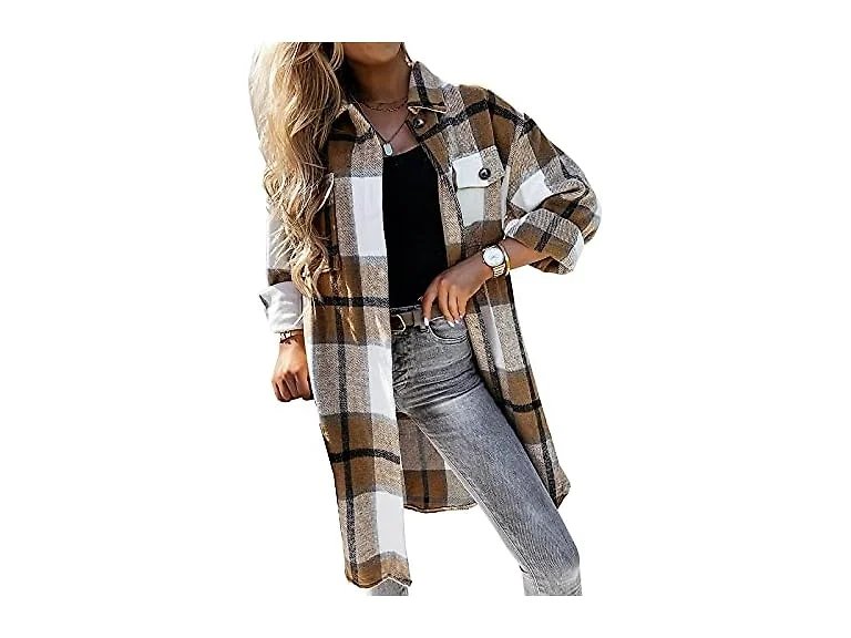 Yuemengxuan Women Casual Long Sleeve Button Coat