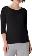 Hanes Women's Stretch Cotton Raglan Sleeve Tee, Black, Small
