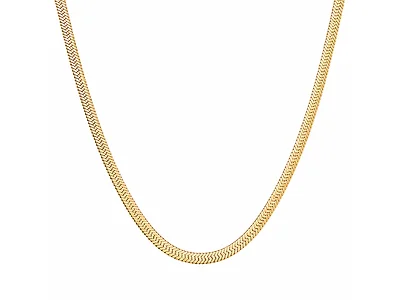 18K Gold Plated Herringbone Necklace
