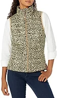 Amazon Essentials Women's Lightweight Water-Resistant Packable Puffer Vest, Light Camel Leopard Print, XX-Large