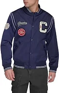 Champion Men's Patch Varsity Bomber Jacket, Peacoat, Small