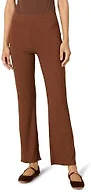 Amazon Essentials Women's Wide Rib Flared Ankle Pant, Chocolate, X-Small