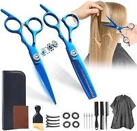 21Pcs 440C Hair Cutting Scissors Kit, Hair Scissors & Thinning Scissors Set