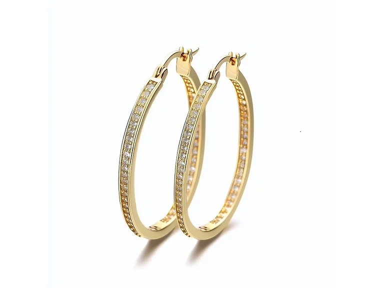 Genuine Crystal Inside Out Hoops