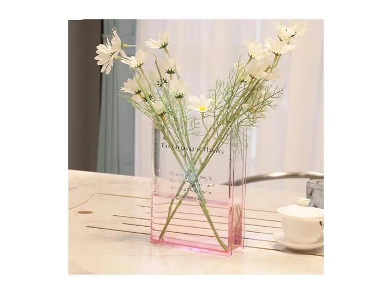 2 Pack Acrylic Book Style Vases