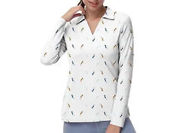GGOV Women's Golf Polo Shirts Long Sleeve Workout Tops V Neck UPF 50+ Sun Protection Quick Dry Lightweight Active Shirts