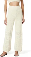 The Drop Women's Diza Pull-On Flare-Leg Crochet Pant, Birch, XS