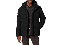 Amazon Essentials Men's Mid-Length Hooded Puffer Coat (Available in Big & Tall), Black, 6X-Large Big Tall