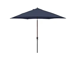 11-Foot Aluminum Market Patio Umbrella with Crank Lift and Push-Button Tilt in Navy Polyester