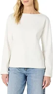Amazon Essentials Women's 100% Cotton Heavyweight Relaxed-Fit Long-Sleeve Boatneck Top, Eggshell White, X-Small