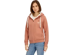Billabong Ladies Full Zip Sherpa Lined Hoodie Jacket, Rose Brown, XL