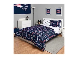 FOCO New England Patriots NFL Team Color Bed In a Bag Comforter Bedding 5 Piece Full Set